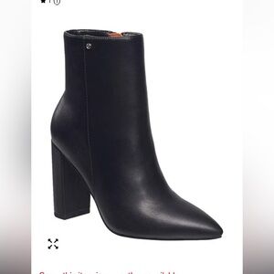 French connection black vegan leather ankle boots nib sz 6 m